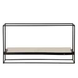 Estantería mural 1 balda hierro/mármol negro/blanco 65x35 cm