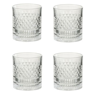 Boite de 4 verres à whisky transparent 8x8x9,5cm