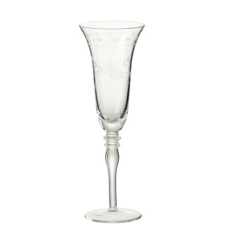Flûte à champagne en Verre transparent 8x8x24cm