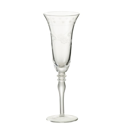 Flûte à champagne en Verre transparent 8x8x24cm