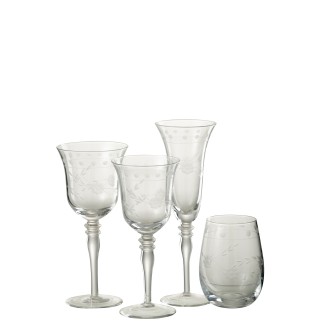 Flûte à champagne en Verre transparent 8x8x24cm