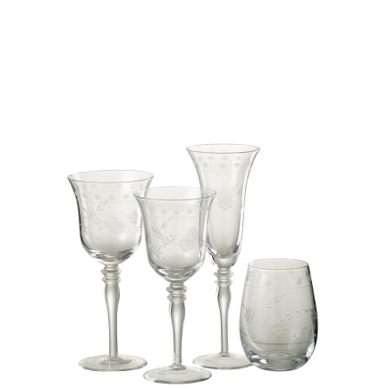 Flûte à champagne en Verre transparent 8x8x24cm
