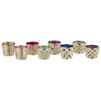 copia de 8 portavelas orientales de vidrio multicolor de 5x5x5 cm