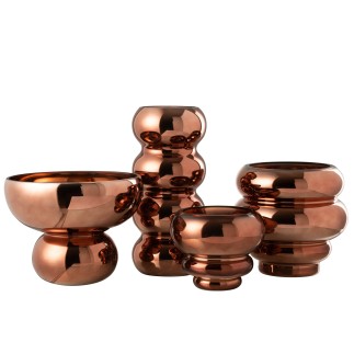 Coupe sur pied en verre marron 13x13x17.5 cm