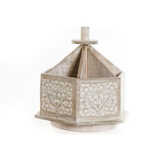 Organiseur DKD Home Decor Marron Plastique Bois de manguier 21 x 19 x 22 cm
