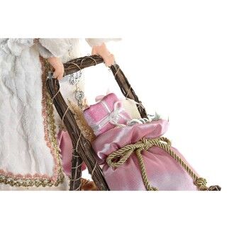 Figura Decorativa DKD Home Decor Papá Noel Navidad Gris Rosa Madera 42 x 22 x 50 cm