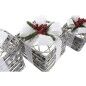 Juego de Cajas Decorativas DKD Home Decor LED Blanco Rojo Verde Plateado Metal Nevado 25 x 25 x 29 cm (3 Piezas) Juego de Cajas Decorativas DKD Home Decor LED Blanco Rojo Verde Plateado Metal Nevado 25 x 25 x 29 cm (3 Piezas)