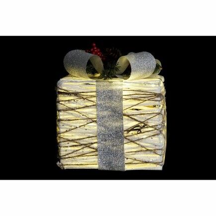 Set de boîtes décoratives DKD Home Decor LED Blanc Argenté 25 x 25 x 28 cm (3 Pièces)