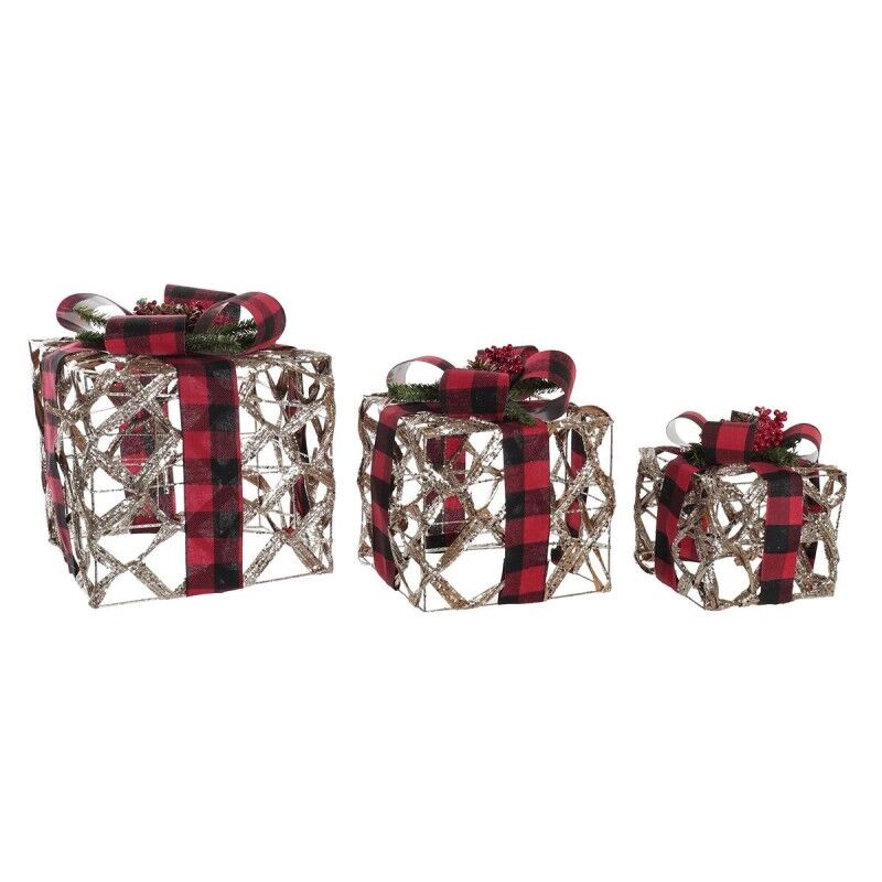Set de boîtes décoratives DKD Home Decor LED Argenté Noir Rouge Rouge/Noir Rotin Paillettes 25 x 25 x 30 cm (3 Pièces) Set de boîtes décoratives DKD Home Decor LED Argenté Noir Rouge Rouge/Noir Rotin Paillettes 25 x 25 x 30 cm (3 Pièces)