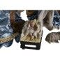 Crèche de Noël DKD Home Decor 9 Pièces Bleu Doré Polyester (20 x 15 x 30 cm)