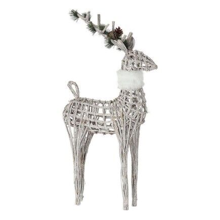 Décorations de Noël DKD Home Decor Lumière LED Blanc osier 53 x 19 x 90 cm (3 Unités)