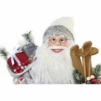Adorno Navideño DKD Home Decor Papá Noel Blanco Rojo Gris PVC Madera 32 x 20 x 64 cm