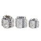 Décorations de Noël DKD Home Decor Blanc Argenté 25 x 25 x 25 cm (3 Pièces) (3 Unités)