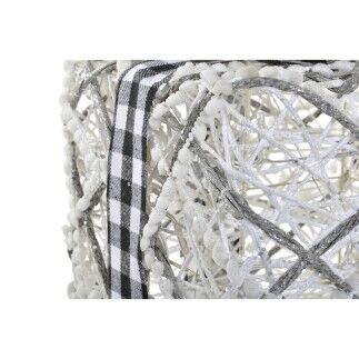 Décorations de Noël DKD Home Decor Blanc Argenté 25 x 25 x 25 cm (3 Pièces) (3 Unités)