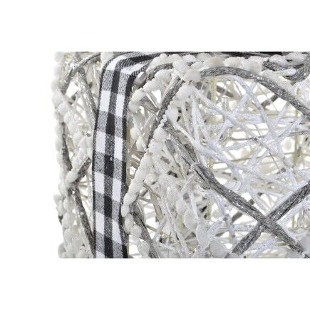 Décorations de Noël DKD Home Decor Blanc Argenté 25 x 25 x 25 cm (3 Pièces) (3 Unités)