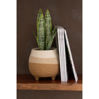 Vaso di fiori pentole beige/marrone chiaro 16x16x15,5 cm