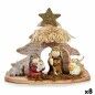 Belén de Navidad Multicolor Madera Cerámica 8,5 x 16,5 x 20 cm (8 Unidades)