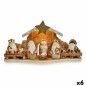 Belén de Navidad Luz LED Blanco Marrón Gris 10,5 x 16 x 33 cm (6 Unidades)