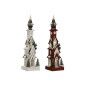 Décorations de Noël Home ESPRIT Blanc Rouge 16 x 14 x 63 cm (2 Unités)