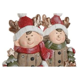 Adorno Navideño Home ESPRIT Marrón Rojo 23 x 10,5 x 40 cm (2 Unidades)