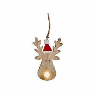 Adorno Navideño Reno Marrón Madera 7,5 x 2,5 x 17 cm (24 Unidades)