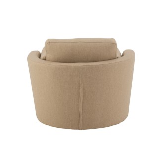 Poltrona girevole in tessuto beige 109x100x89 cm