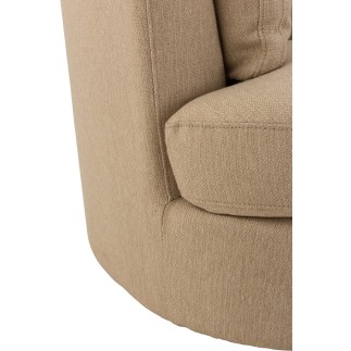 Poltrona girevole in tessuto beige 109x100x89 cm