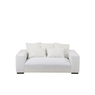 Sofá 2 plazas textil blanco 217x104x70 cm