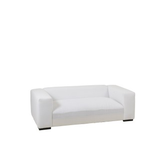 Sofá 2 plazas textil blanco 217x104x70 cm