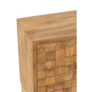 Cómoda colgante de madera de mango beige 76x40x122 cm