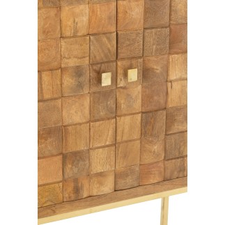 Cómoda colgante de madera de mango beige 76x40x122 cm