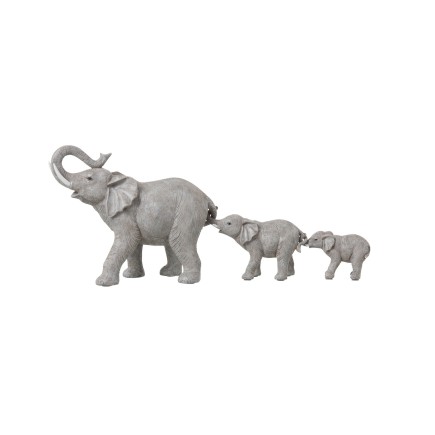Elefantes de resina gris 57x17.5x24 cm