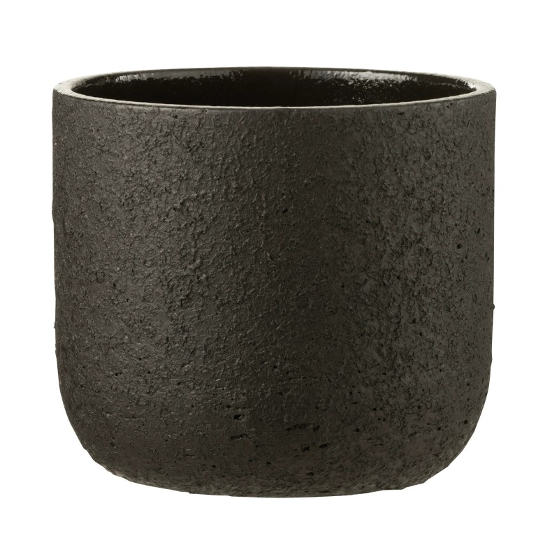 Macetero de cerámica negro de 24x24x21.5 cm Macetero de cerámica negro de 24x24x21.5 cm
