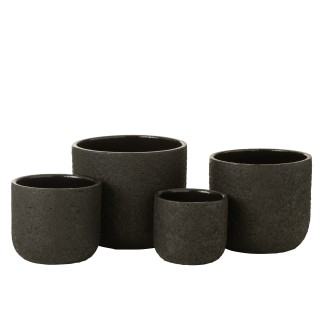Cache-pot en céramique noir 24x24x21.5 cm