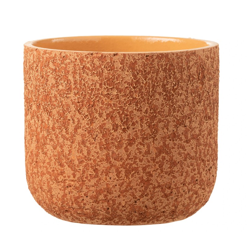 Macetero de cerámica naranja de 24.5x24.5x22 cm Macetero de cerámica naranja de 24.5x24.5x22 cm