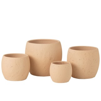 Cache-pot en céramique beige 28x28x26 cm
