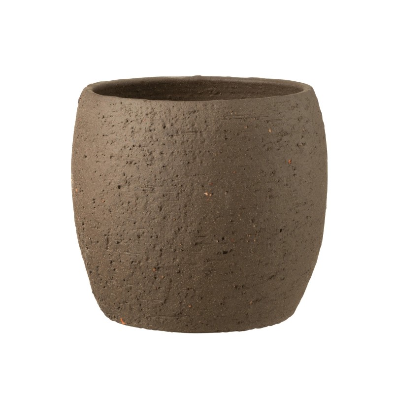 Macetero de cerámica marrón de 28x28x26 cm Macetero de cerámica marrón de 28x28x26 cm