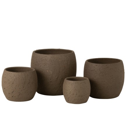 Cache-pot en céramique marron 28x28x26 cm
