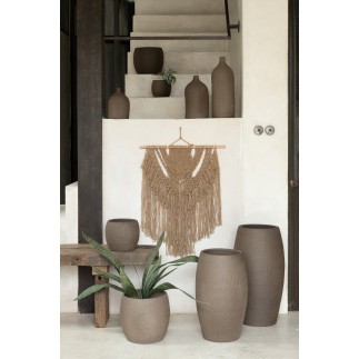 Fioriera in ceramica marrone 28x28x26 cm