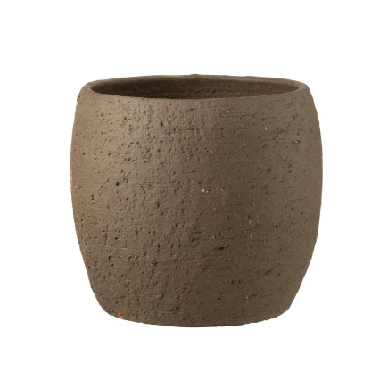 Cache-pot en céramique marron 20x20x18 cm