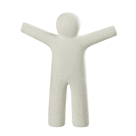 Statuetta p'tit maurice braccia aperte bianco sintetico 24x4x30 cm