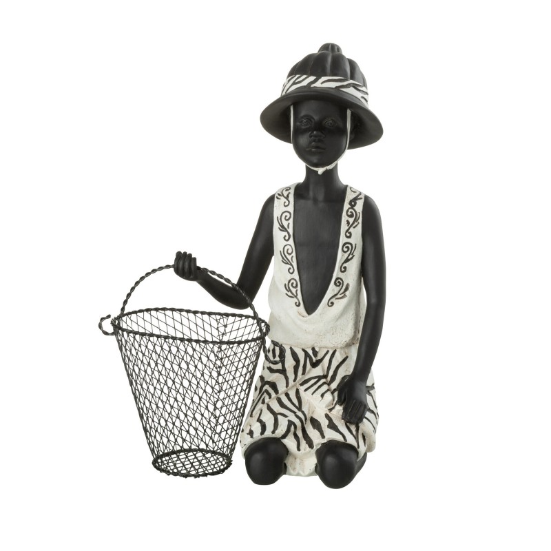 Statuetta etnica in materiale sintetico bianco, 16x21x28 cm Statuetta etnica in materiale sintetico bianco, 16x21x28 cm