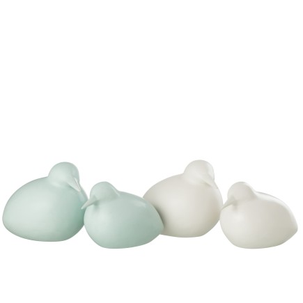 Statuette de 2 oiseaux en plastique bleu 22x16x17 cm
