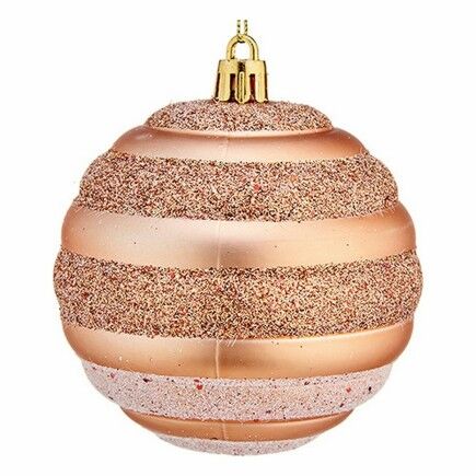Set de Bolas de Navidad Círculos 8 cm Cobre PVC (12 Unidades)