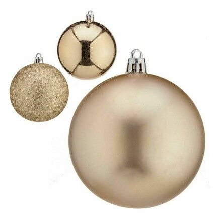 Set de Bolas de Navidad Champagne Plástico Ø 8 cm (6 Unidades)