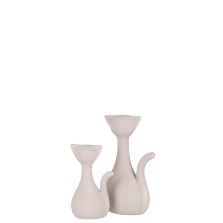 Chat de cerámica rosa de 13.2x8.9x23.6 cm