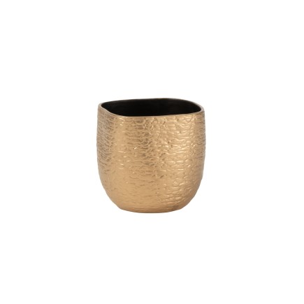 Vaso di fiori in ceramica dorata 16x16x16cm