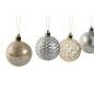 Bolas de Navidad Home ESPRIT Champán Plateado Polietileno 16 x 16 x 31,5 cm (30 piezas)