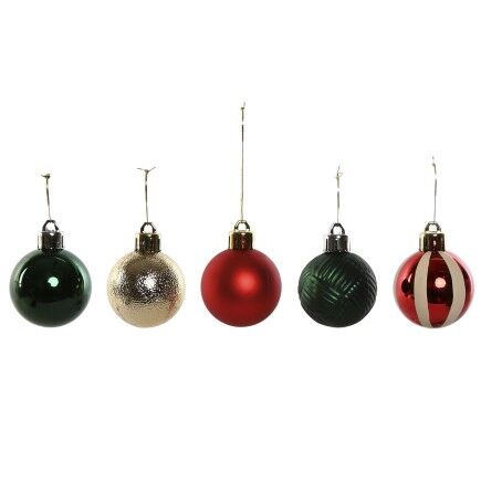 Bolas de Navidad Home ESPRIT Rojo Verde Polietileno 27 x 4 x 26 cm (20 Piezas)