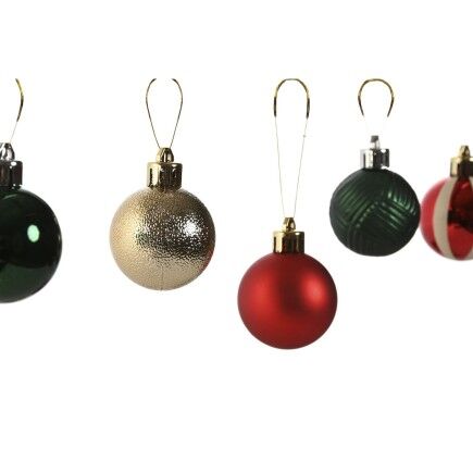 Bolas de Navidad Home ESPRIT Rojo Verde Polietileno 27 x 4 x 26 cm (20 Piezas)